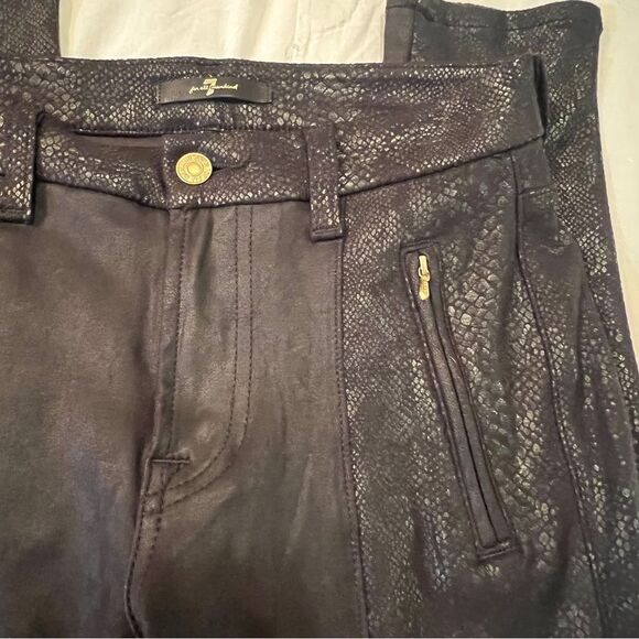 7 For All Mankind Black Snakeskin Pants - Picture 7 of 12